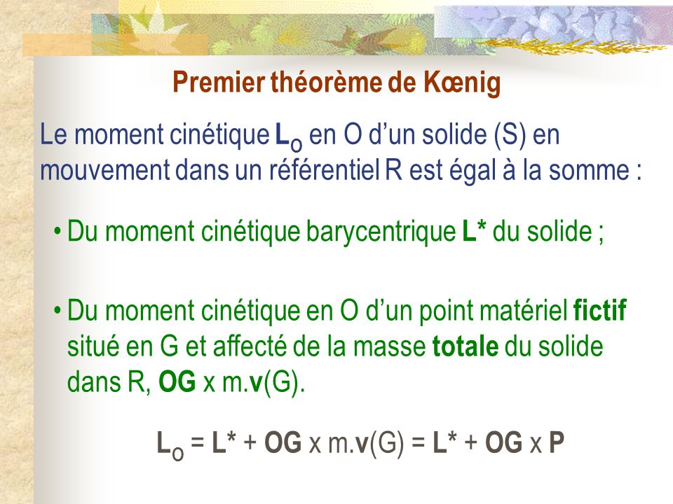 Premier théorème de Kœnig