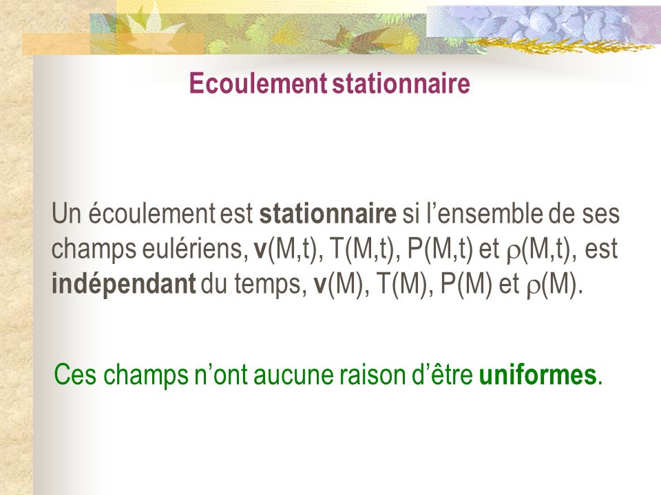 Ecoulement stationnaire