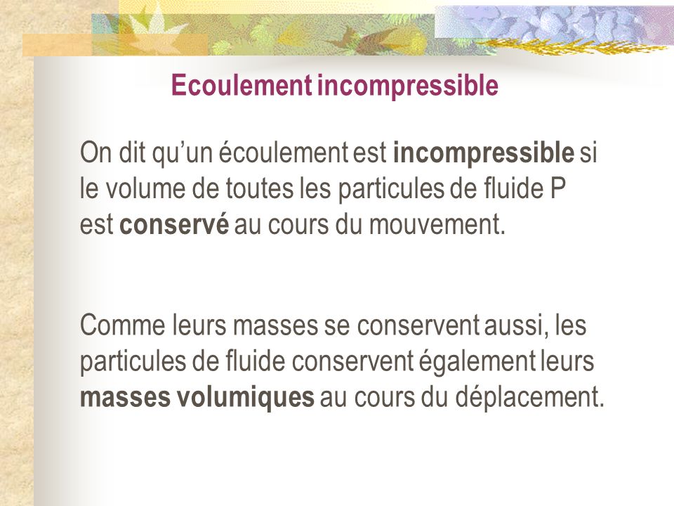 Ecoulement incompressible