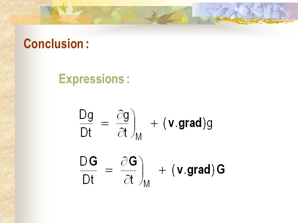 Conclusion : Expressions :