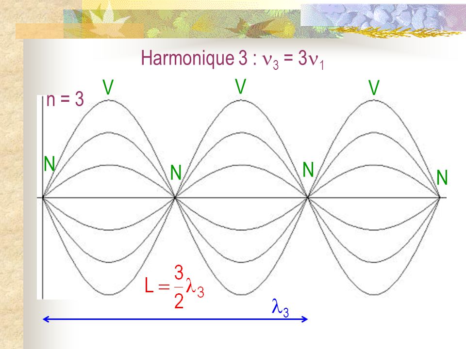 Harmonique 3 : 3 = 31 N V n = 3 3