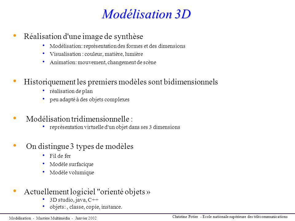 Modélisation 3D Réalisation d une image de synthèse
