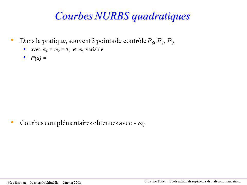 Courbes NURBS quadratiques
