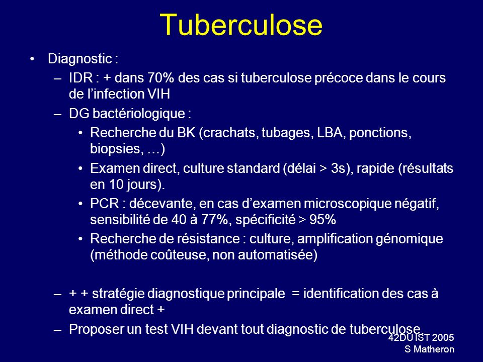 Tuberculose Diagnostic :