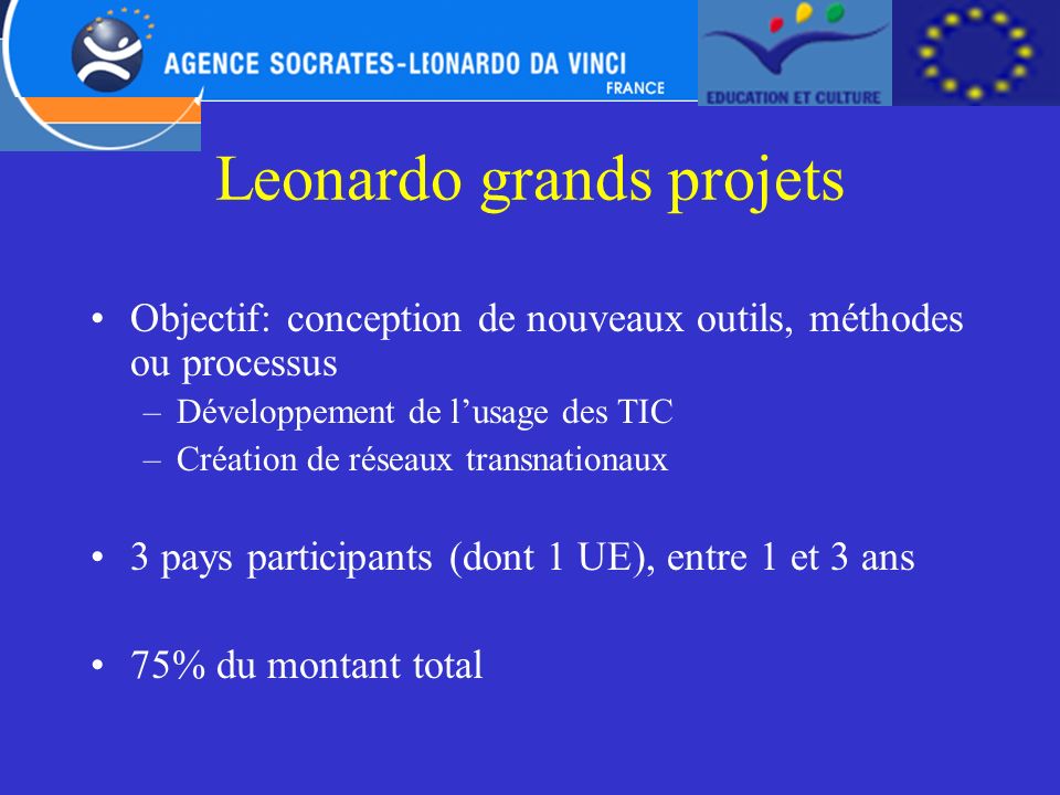 Leonardo grands projets