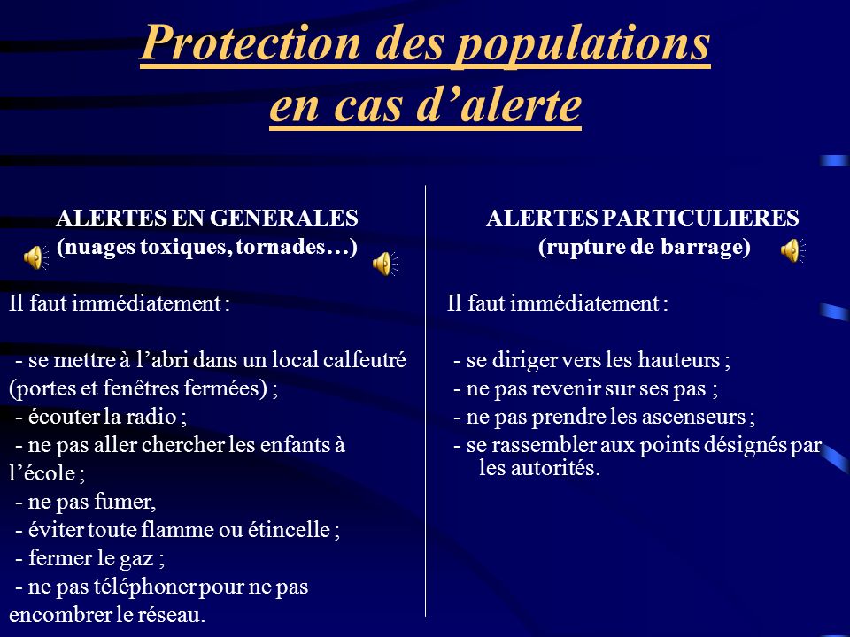 Protection des populations en cas d’alerte