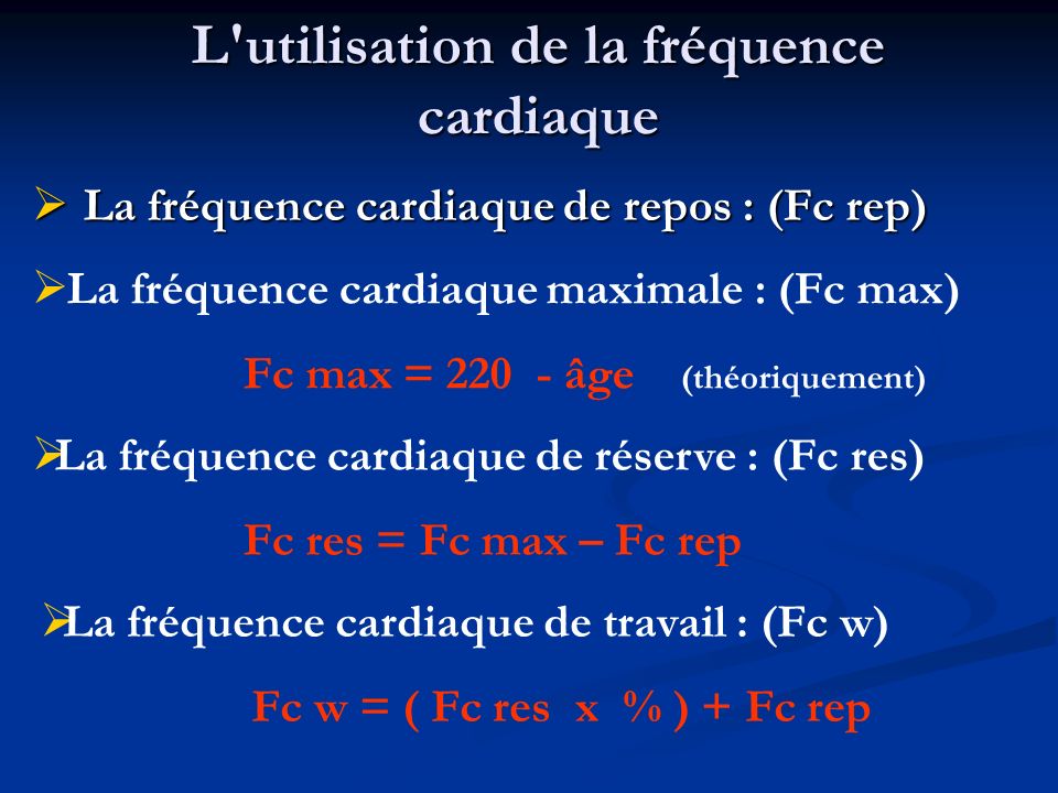 L utilisation de la fréquence cardiaque