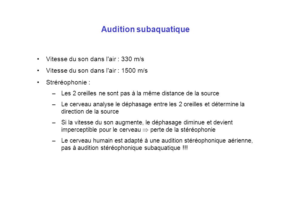 Audition subaquatique