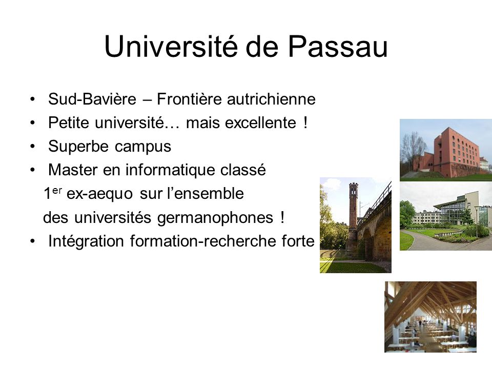Université de Passau Sud-Bavière – Frontière autrichienne