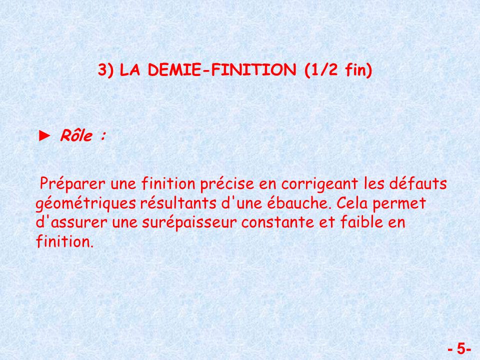 3) LA DEMIE-FINITION (1/2 fin)