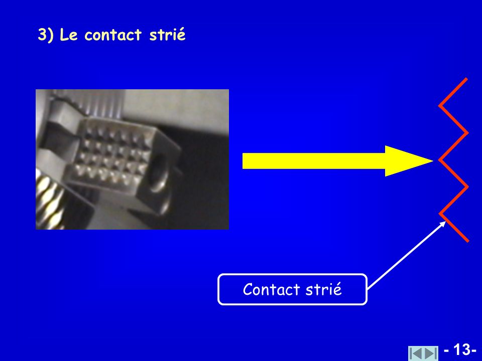 3) Le contact strié Contact strié - 13-