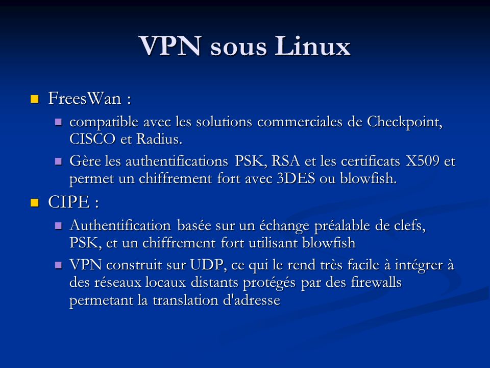 VPN sous Linux FreesWan : CIPE :