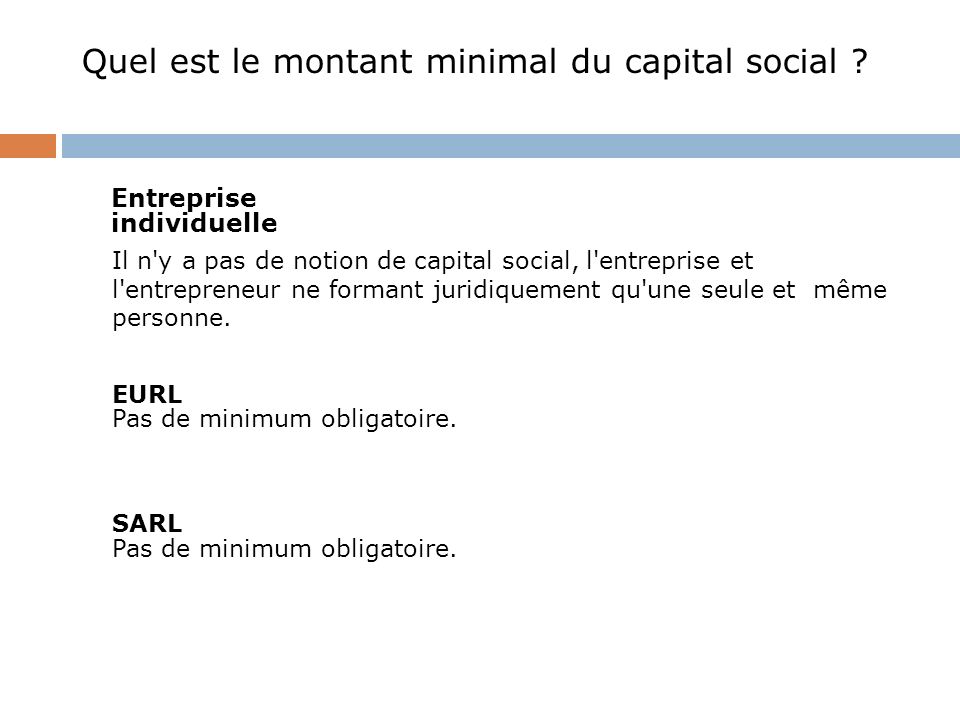 Quel est le montant minimal du capital social