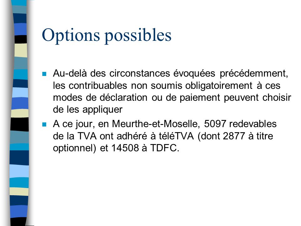 Options possibles
