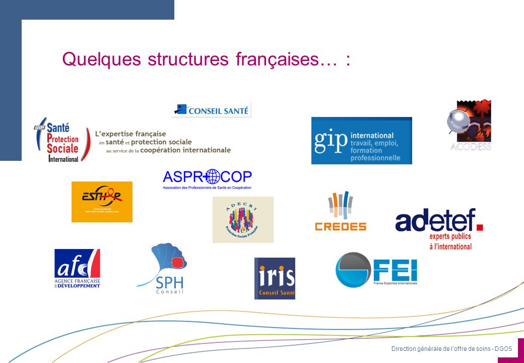 Quelques structures françaises… :