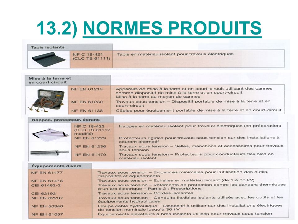 13.2) NORMES PRODUITS