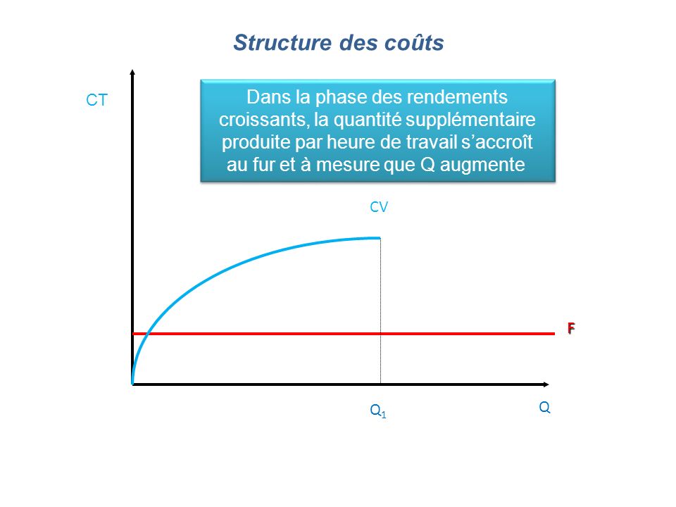 Structure des coûts Dans la phase des rendements