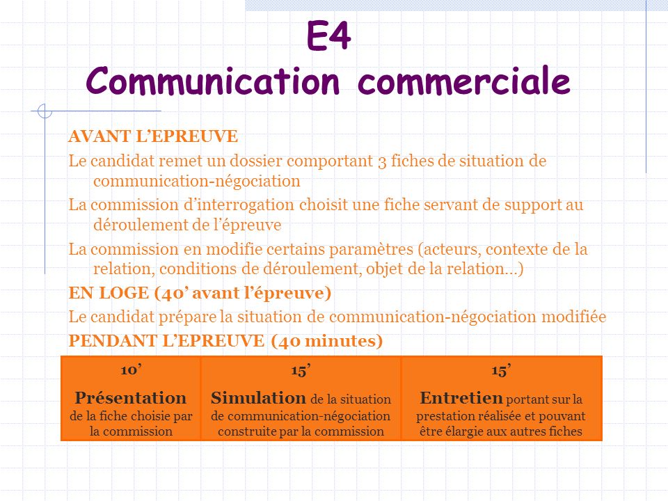 E4 Communication commerciale