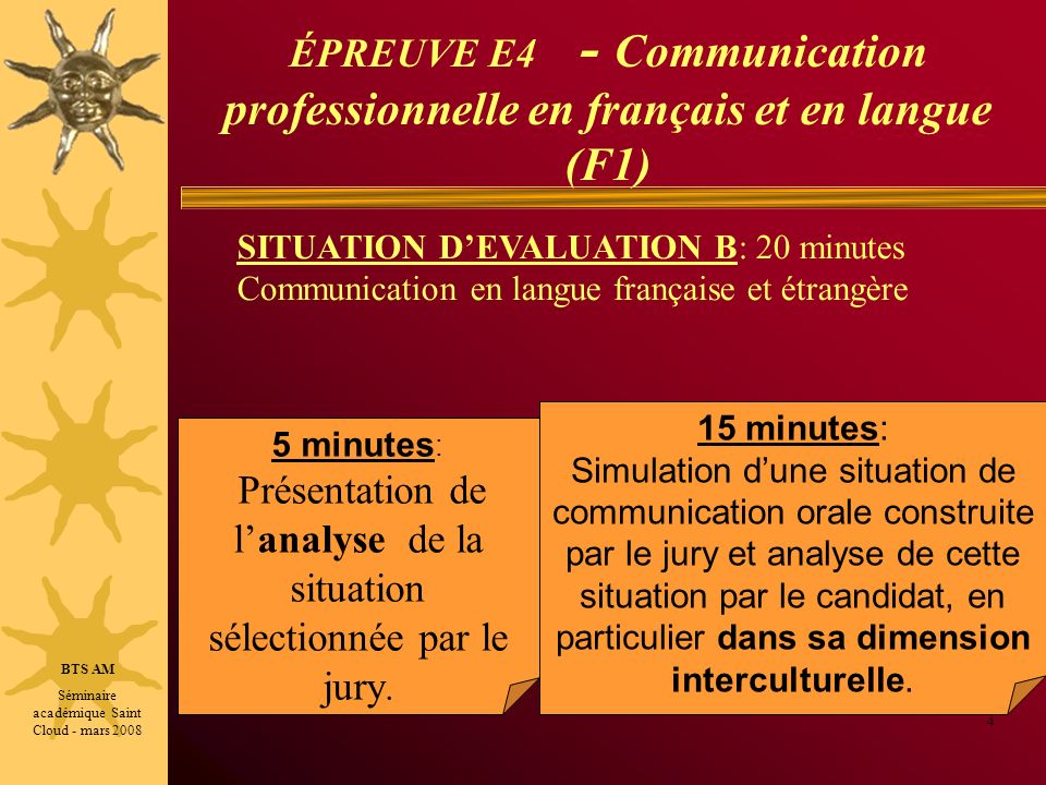 ÉPREUVE E4 - Communication professionnelle en français et en langue (F1)