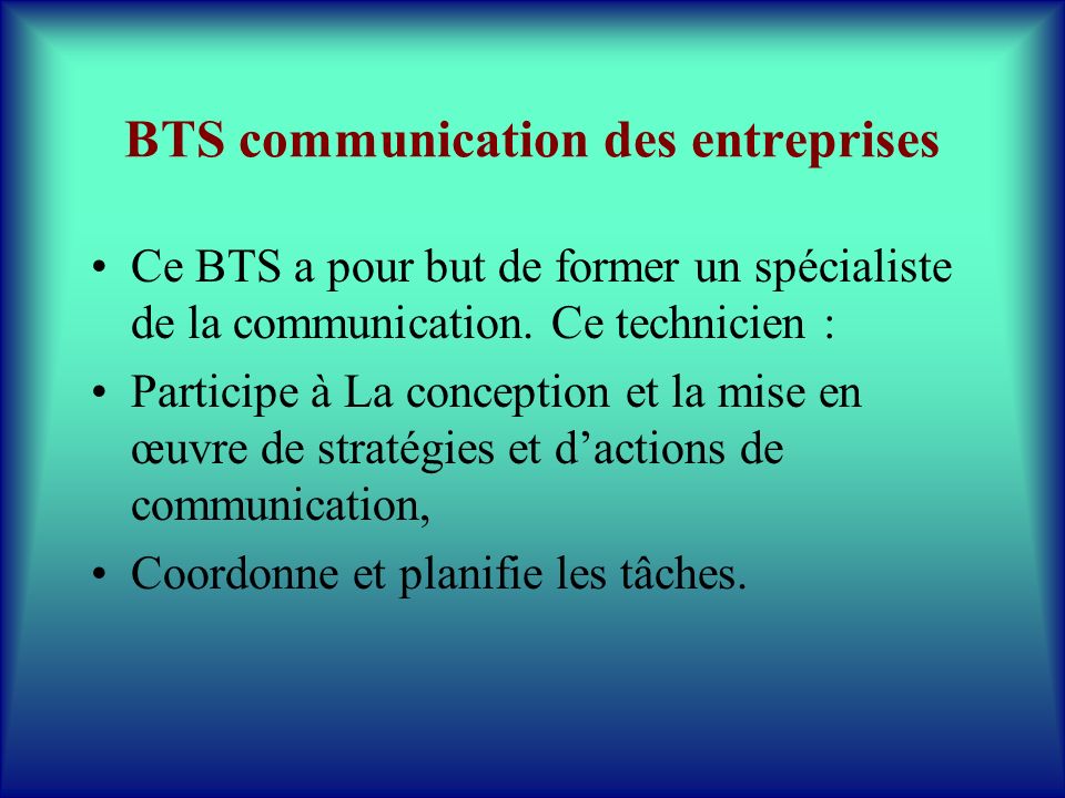 BTS communication des entreprises