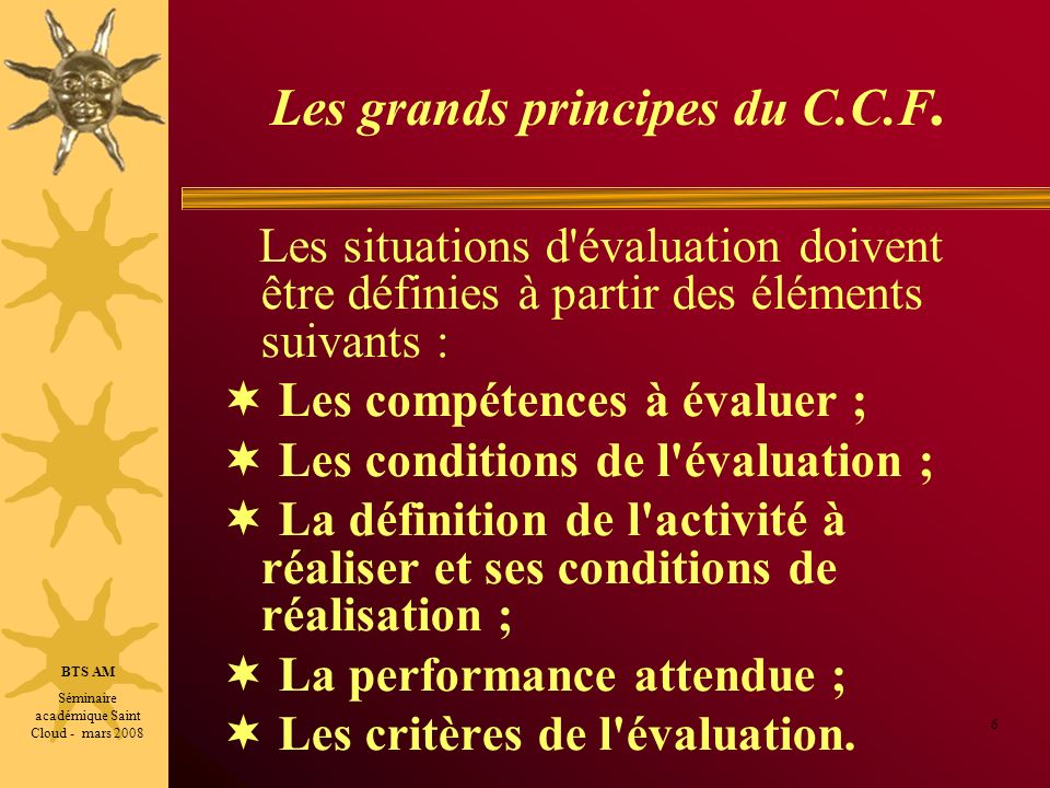 Les grands principes du C.C.F.