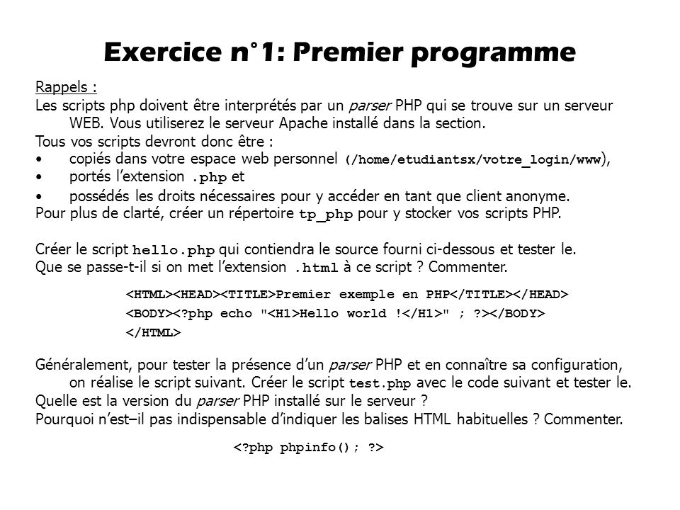 Exercice n°1: Premier programme