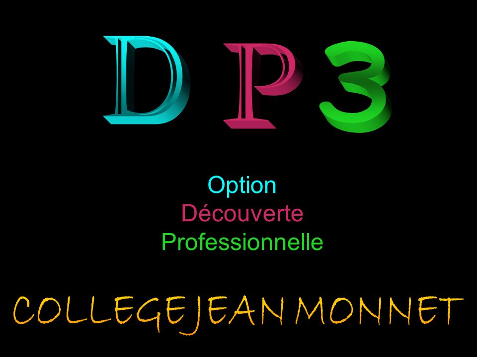 D 3 P Option Découverte Professionnelle COLLEGE JEAN MONNET