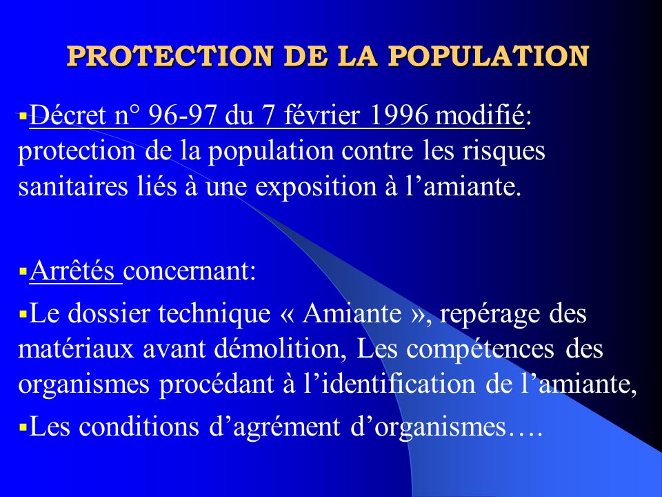 PROTECTION DE LA POPULATION
