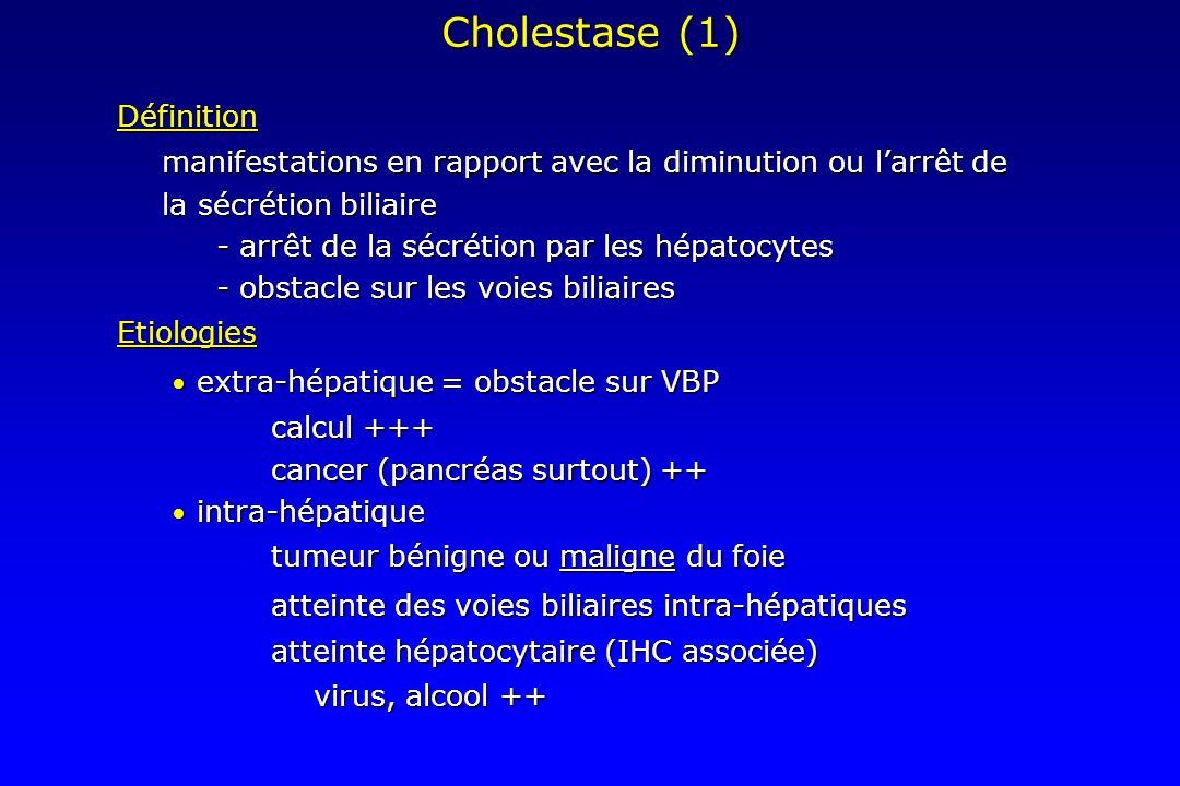Cholestase (1) Définition