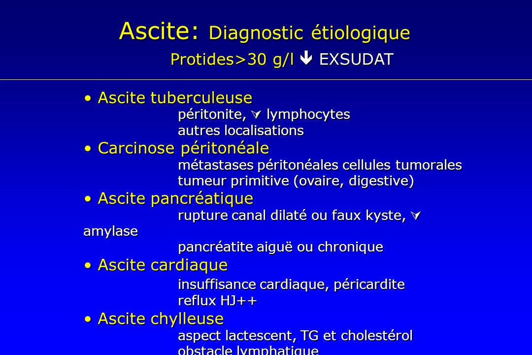 Ascite: Diagnostic étiologique