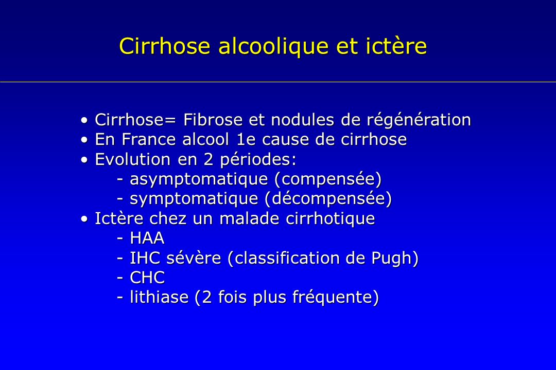 Cirrhose alcoolique et ictère
