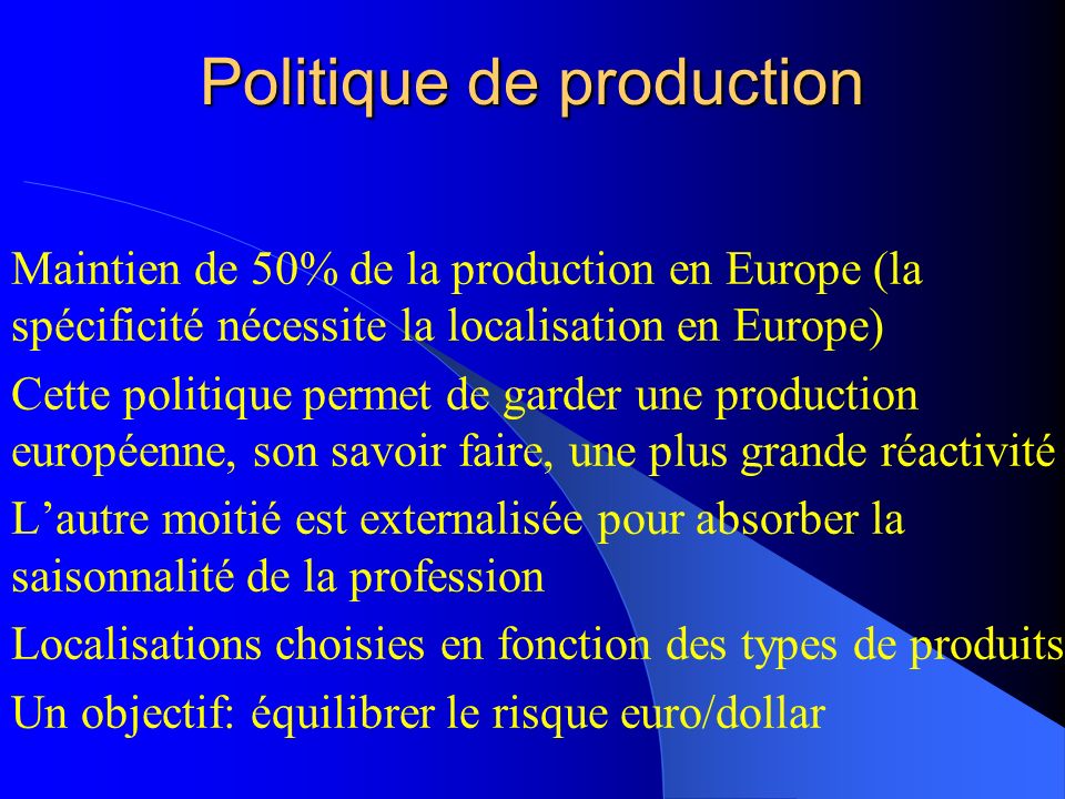 Politique de production