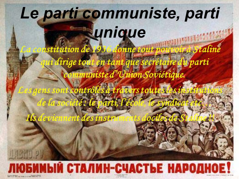 Le parti communiste, parti unique