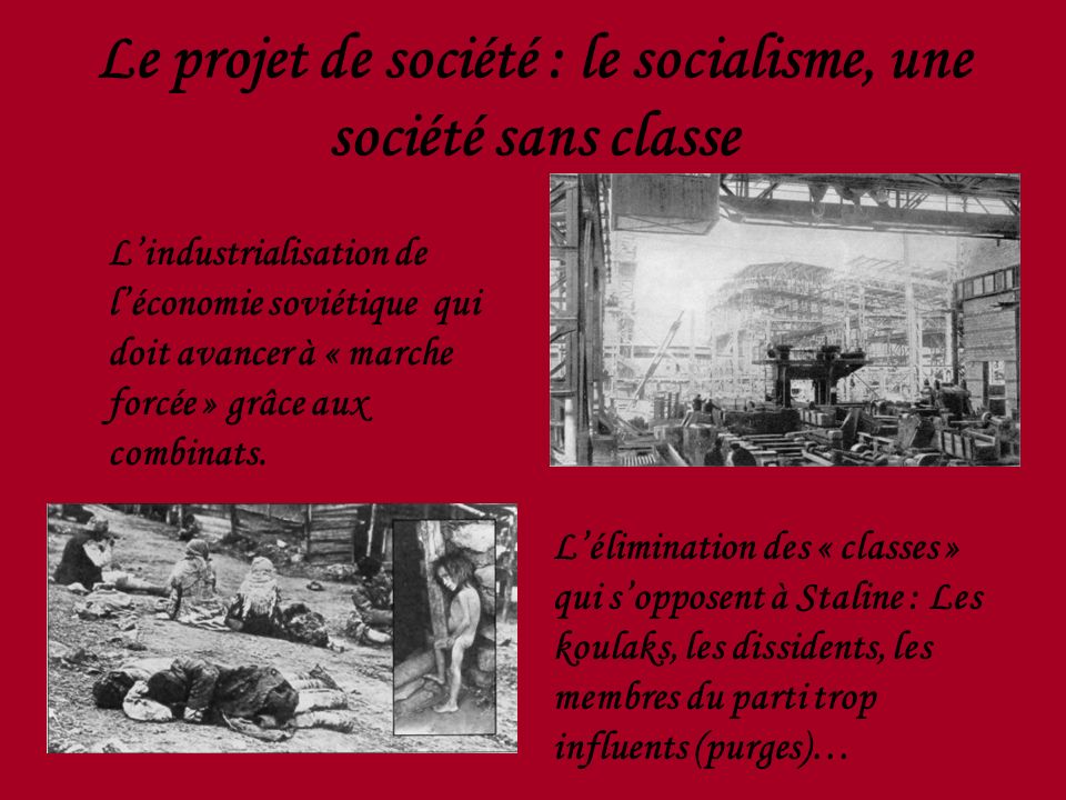 Le projet de société : le socialisme, une société sans classe