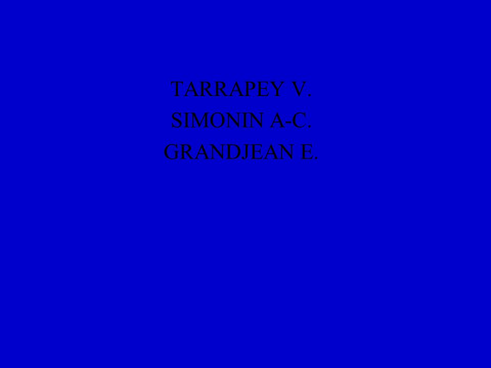 TARRAPEY V. SIMONIN A-C. GRANDJEAN E.