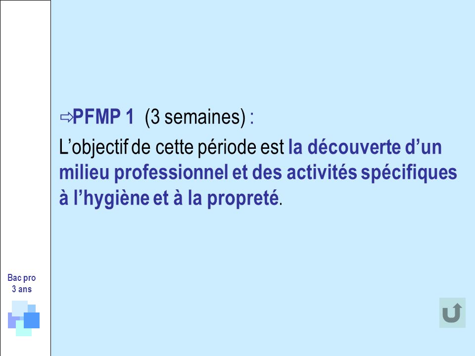 PFMP 1 (3 semaines) :