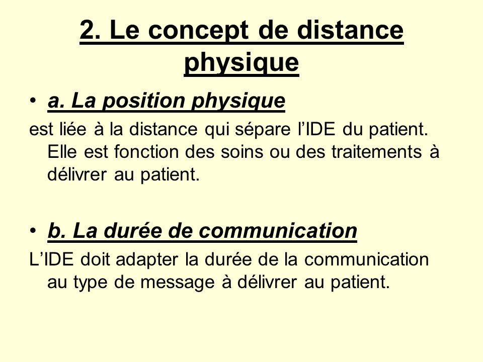 2. Le concept de distance physique