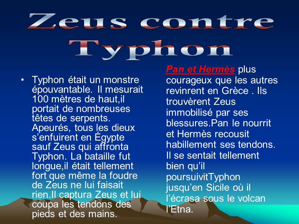 Zeus contre Typhon.