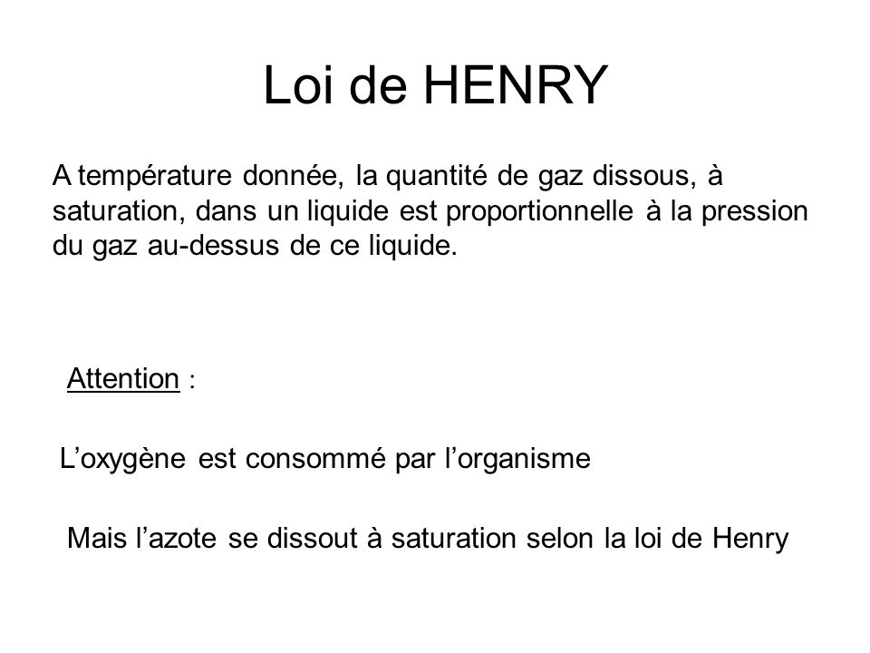 Loi de HENRY