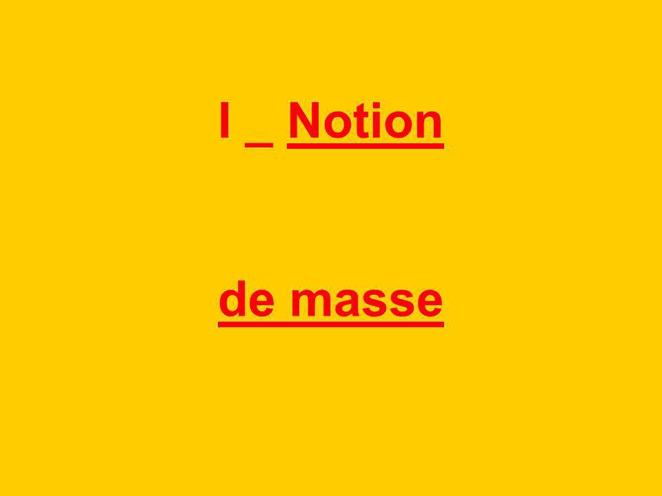 I _ Notion de masse