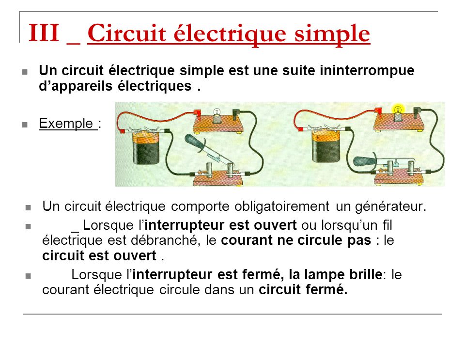 III _ Circuit électrique simple
