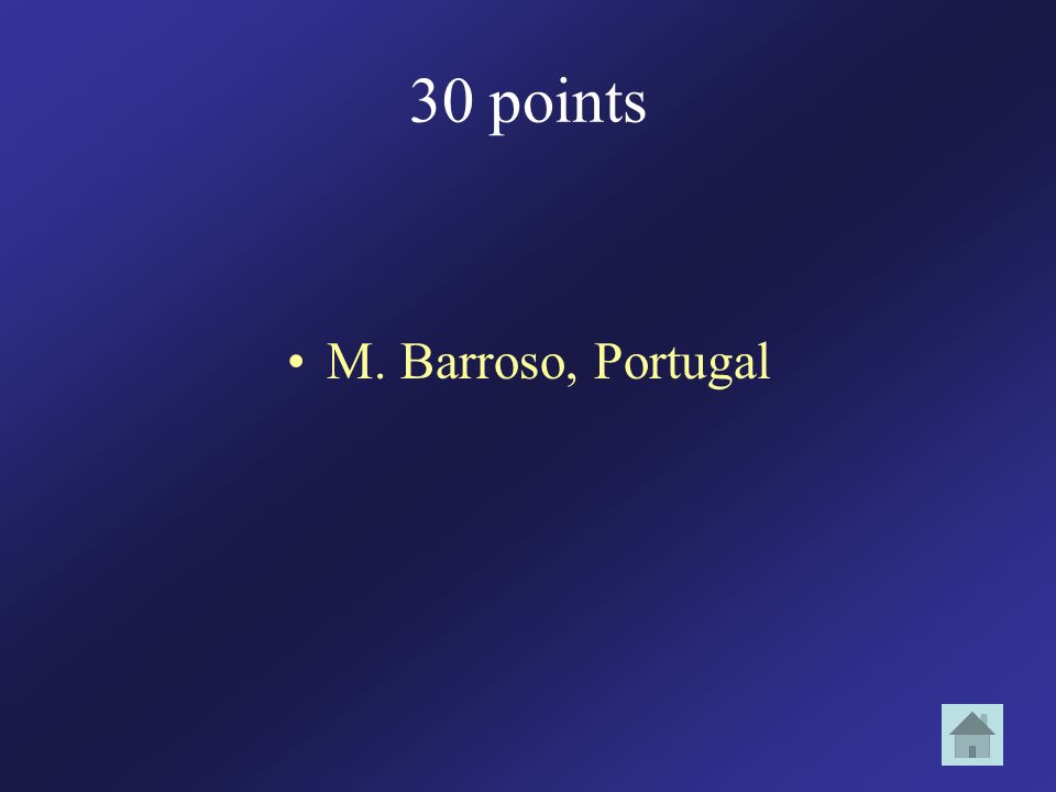 30 points M. Barroso, Portugal