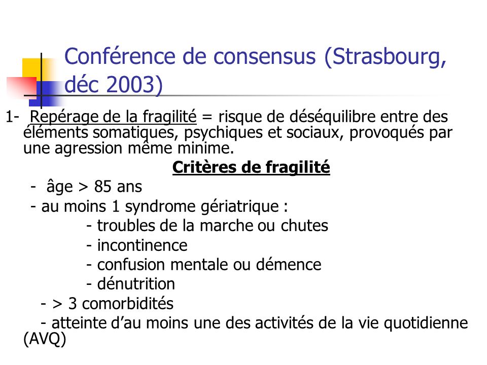 Conférence de consensus (Strasbourg, déc 2003)