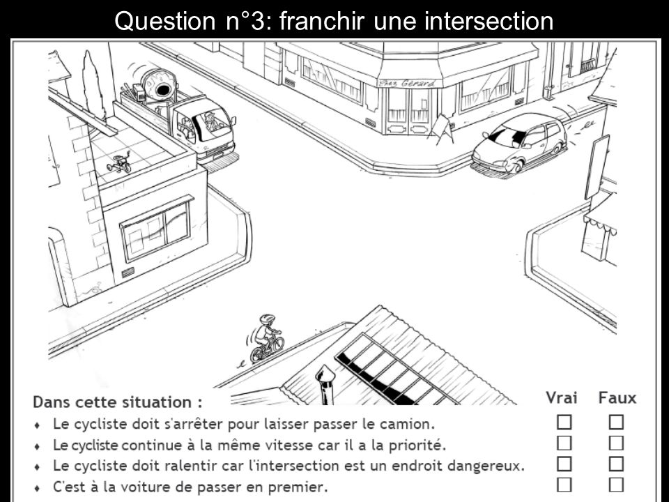 Question n°3: franchir une intersection