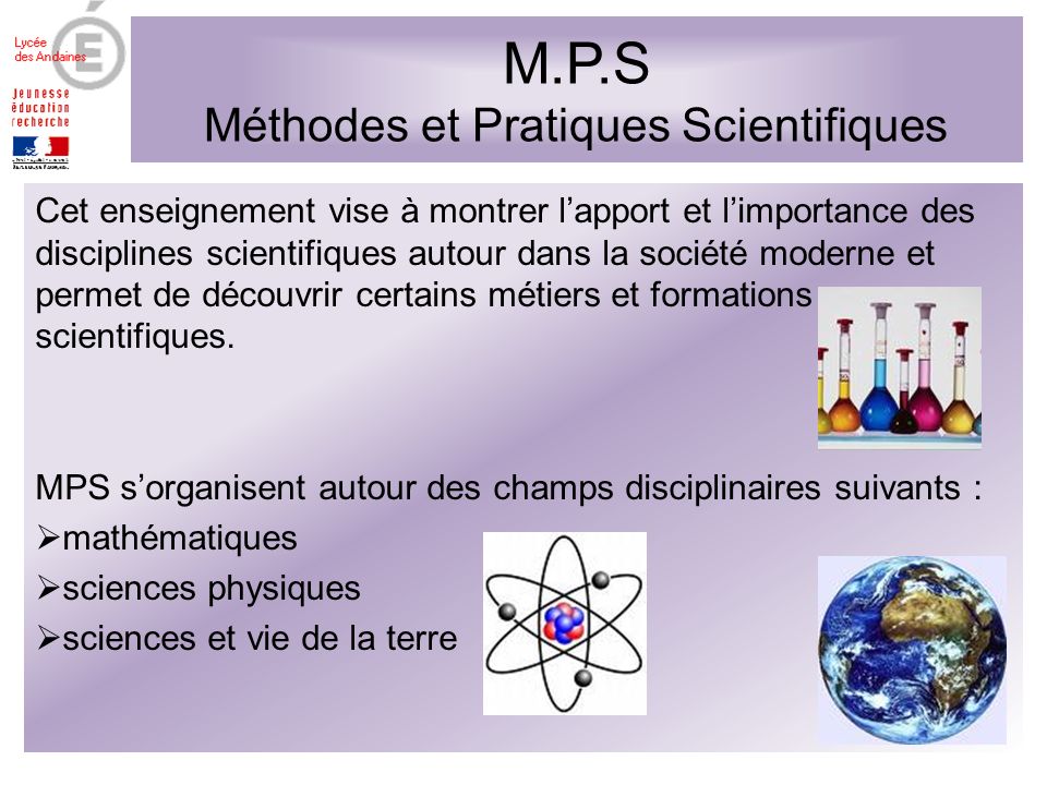 M.P.S Méthodes et Pratiques Scientifiques