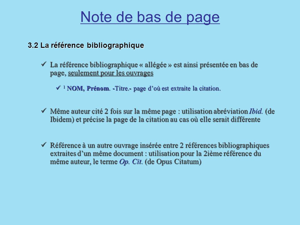 Bibliographie Citation Note De Bas De Page Ppt Video Online