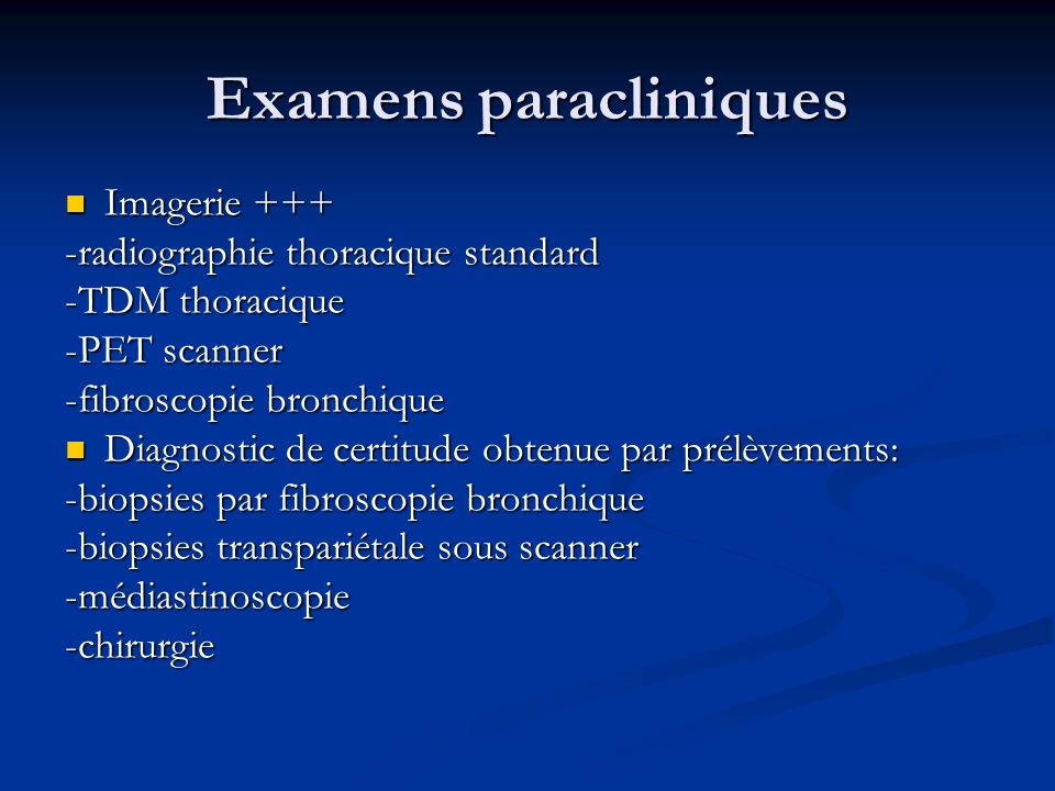 Examens paracliniques