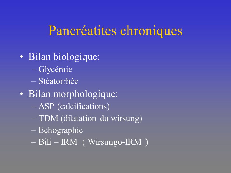 Pancréatites chroniques