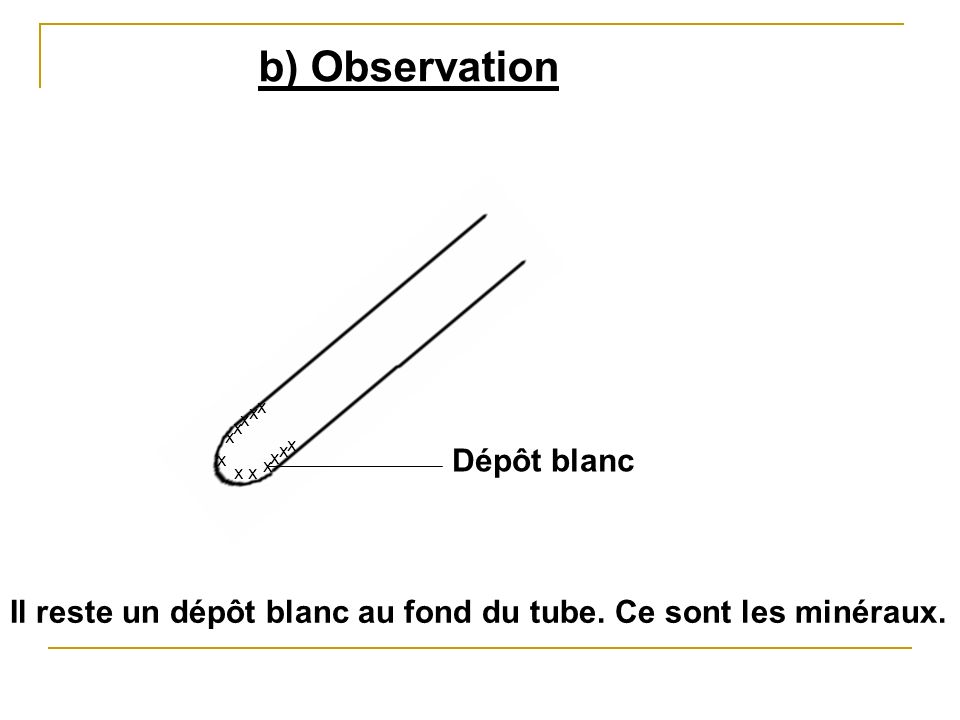 b) Observation Dépôt blanc