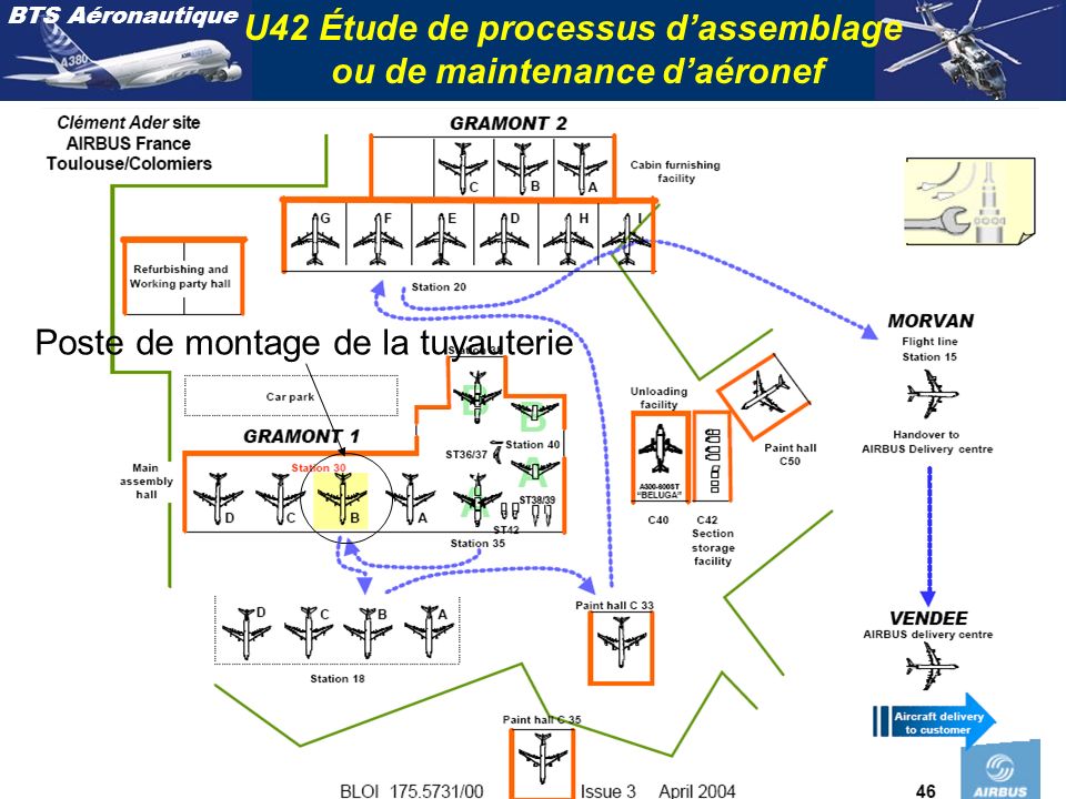 U42 Étude de processus d’assemblage ou de maintenance d’aéronef